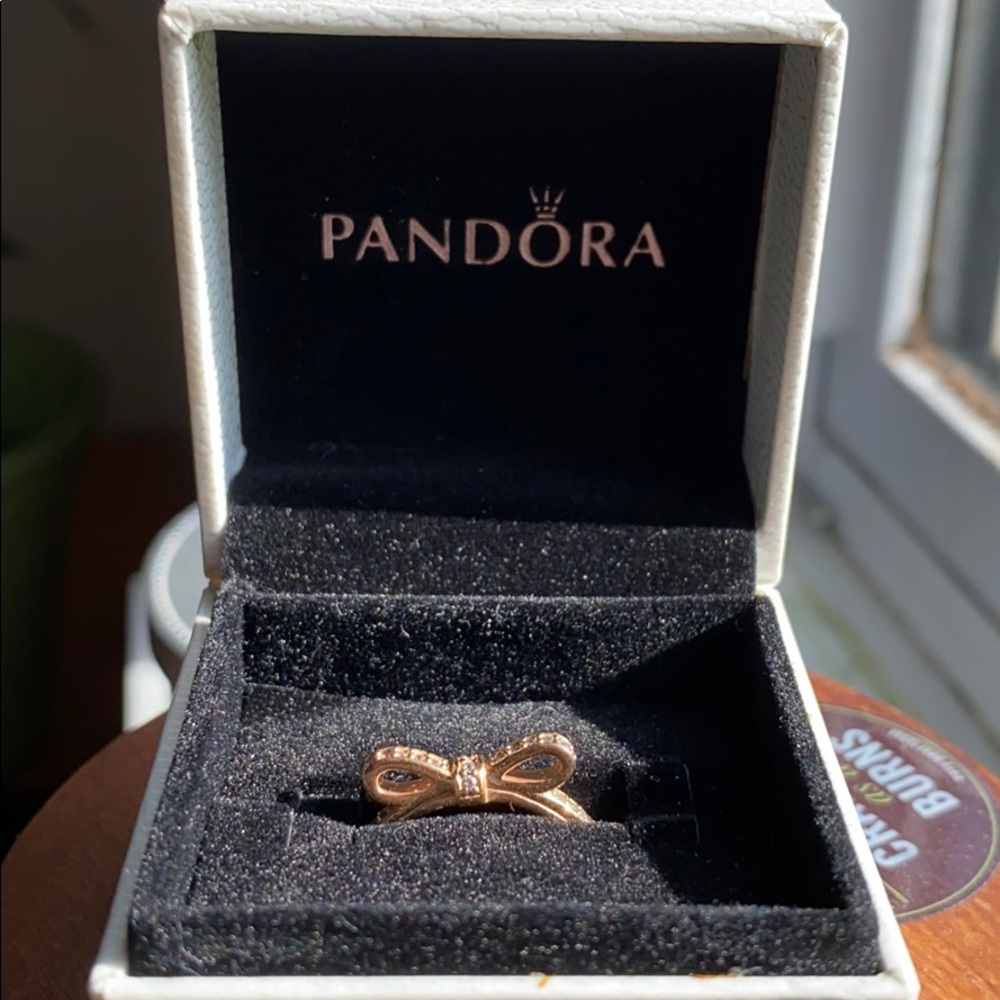 Gold and Diamond Pandora Bow Tie Ring